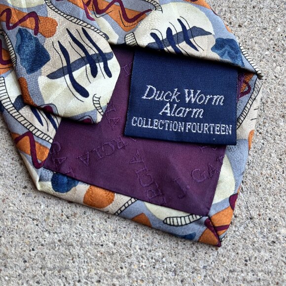 Jerry Garcia "Duck Worm Alarm" [1996] Collection 14 Silk Tie - Picture 5 of 7